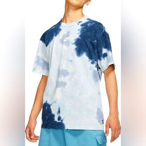 Nike Tie Dye T-Shirt Mens Medium Blue Short Sleeve Cotton Tee